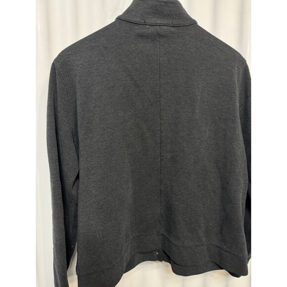 Lauren Ralph Lauren Women's LG Gray Cotton/Poly Knit Jacket Snap Front Pockets - Picture 5 of 7